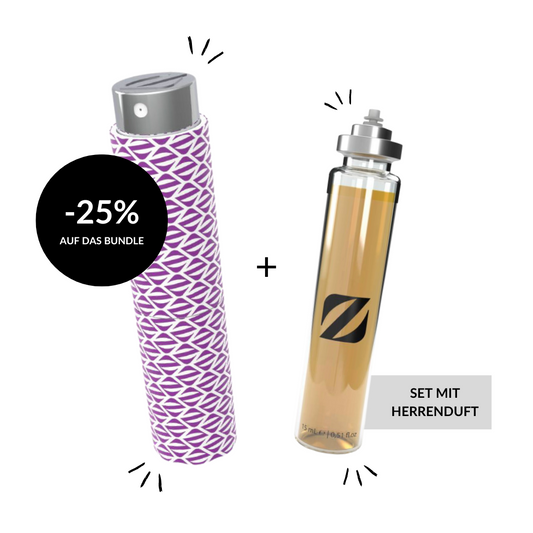 Lila Taschenetui + 15ml Herrenparfüm