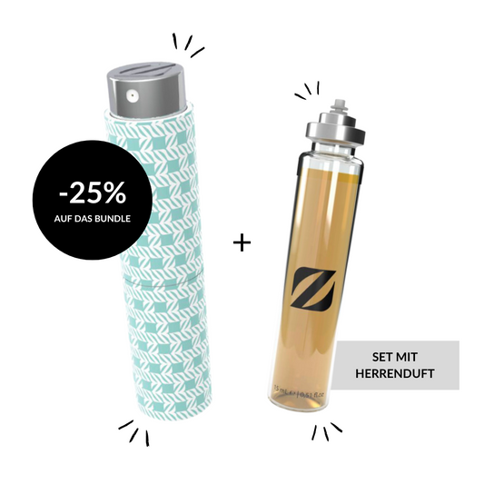 Türkises Taschenetui + 15ml Herrenparfüm