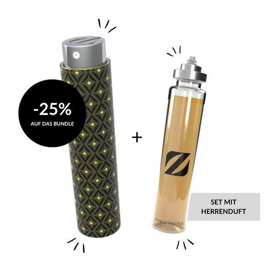 Grünes Taschenetui + 15ml Herrenparfüm